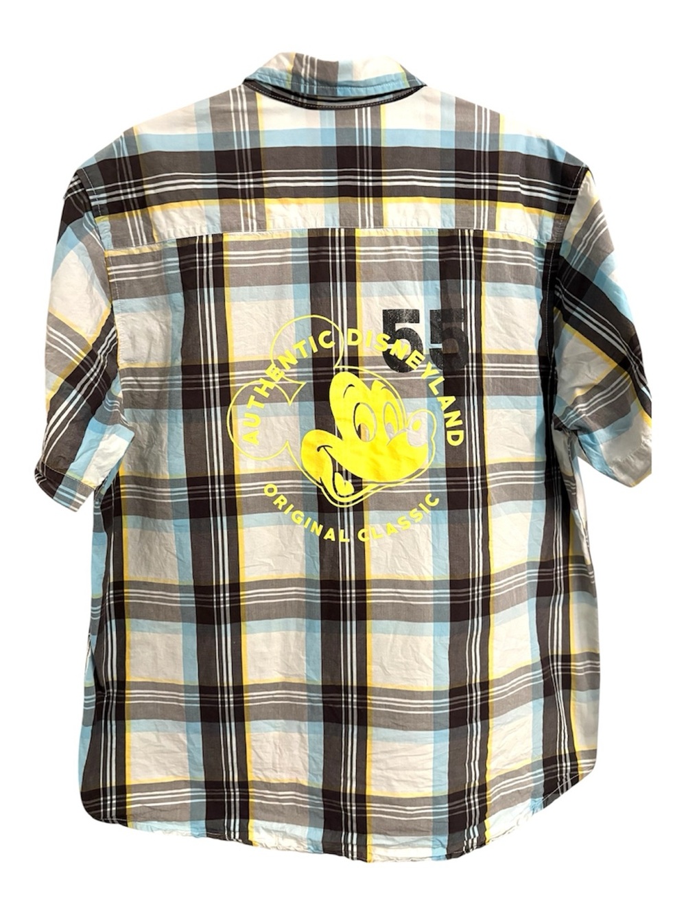 Disney Parks Walt Disney World Mickey Plaid Button Up Shirt Mens XL Cotton - Picture 4 of 5